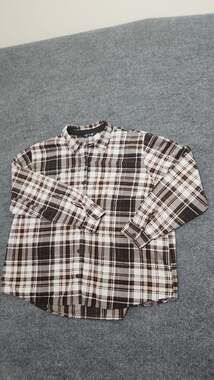 Riders by Lee Brown Plaid Fleece Button Down Shirt Size XXXL